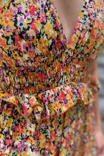 Vestido Estampado Jacquard de Lurex