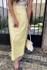 Saia Lápis em Pelica de Couro