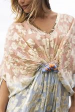 Vestido em jacquard de lurex e Paetê