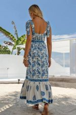 Vestido Estampado Amarração nas Alças