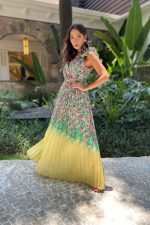 Vestido Estampado Plissado