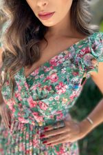 Vestido Estampado Plissado