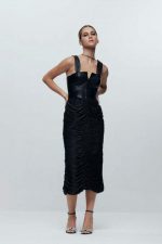 Vestido Pelica de Couro e Lurex