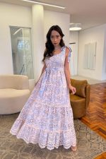 Vestido Longo em Laise com Amarração