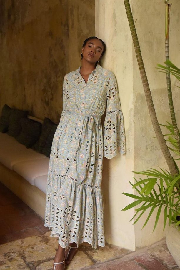 Vestido Longo Manga Longa Laise