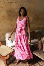 Vestido Estampado Amarração nas Alças