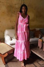 Vestido Estampado Amarração nas Alças