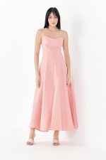 Vestido Alcinha Linho Fenda