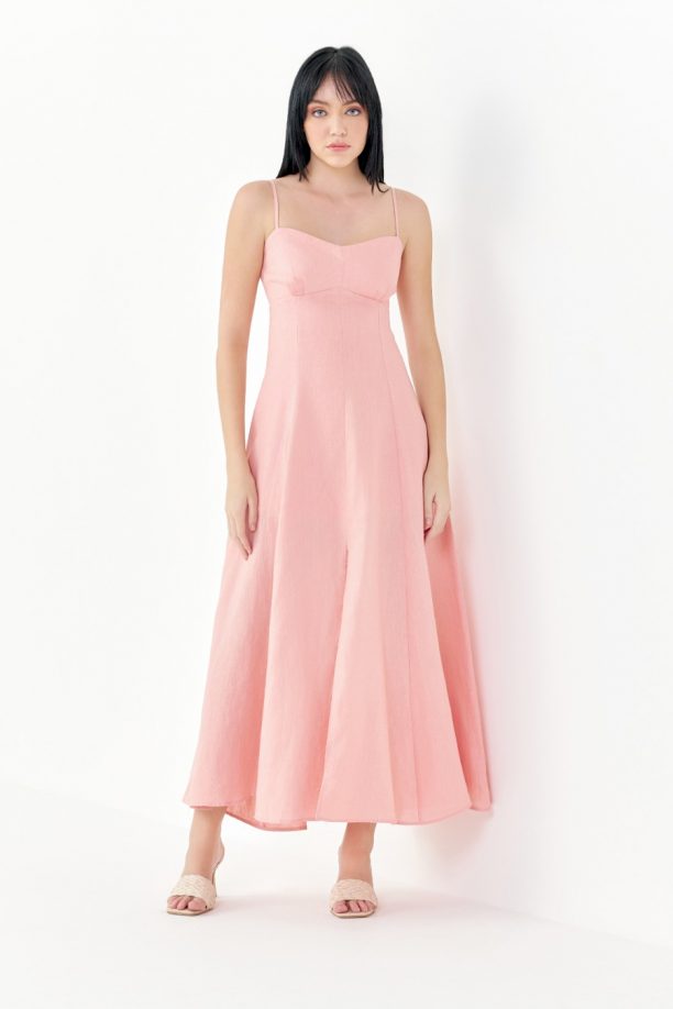 Vestido Alcinha Linho Fenda