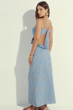 Vestido em Laise Vazados com Babados e Alcinhas