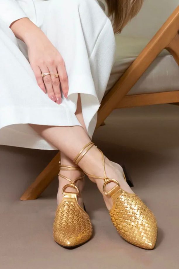 Sandália Gold Couro