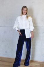 Camisa com Babado e Manga Bufante