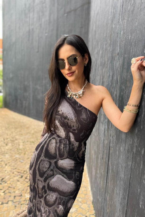 Body Ombro Só Tule Animal Print