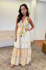 Vestido em Laise Bordado Degradê Tassel