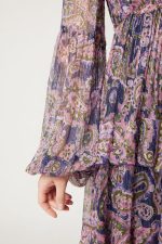 Vestido Manga Longa Fios Lurex