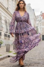 Vestido Manga Longa Fios Lurex