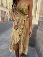 Vestido Pareô Transpassado Bordado