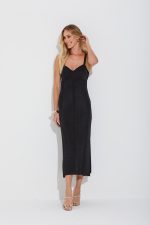 Vestido Longo Em Tricot Chevron Com Lurex