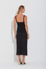 Vestido Longo Em Tricot Chevron Com Lurex