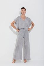 Calça Tricot Ponto Chevron Com Lurex