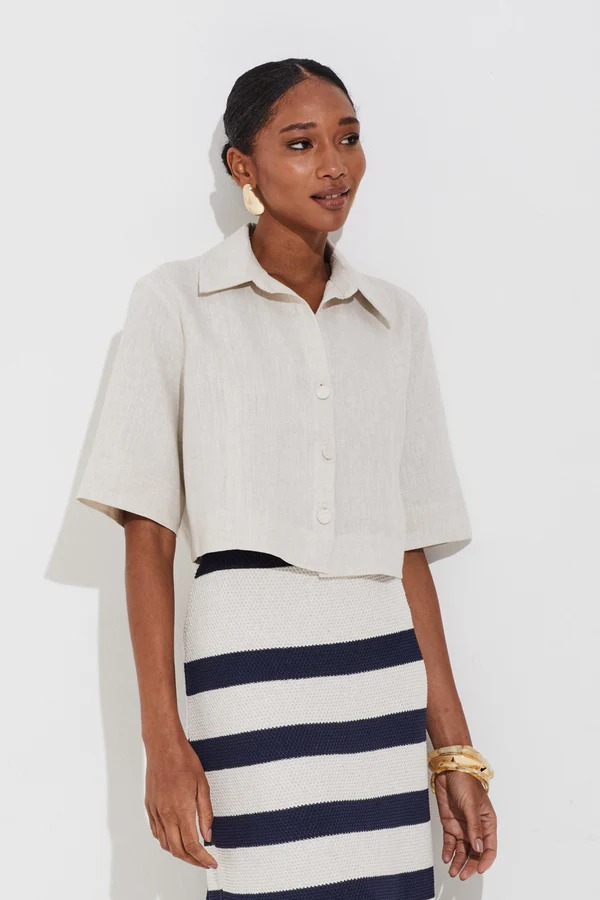 Camisa Cropped Linho