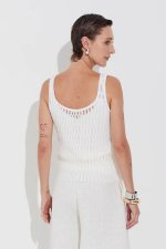 Regata Tricot Vazados Com Transparência Off White