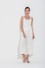 Regata Tricot Vazados Com Transparência Off White