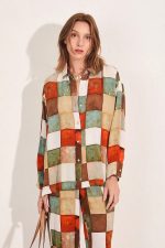 Chemisier Fendas em Crepe de Viscose Estampado