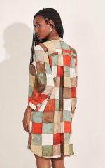 Chemisier em Voil de Viscose Estampado.