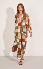 Chemisier Fendas em Crepe de Viscose Estampado