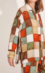 Chemisier Fendas em Crepe de Viscose Estampado