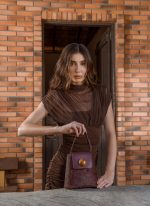 Bolsa Couro e Pelo Natural Vinho